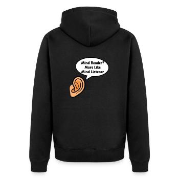Psychologue Lecteur d’ ? Plus d’Mind Listener - Veste à capuche bio Premium Unisexe - noir - Dos - Nico (187cm)
