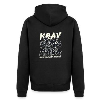 Krav Maga More Than Self-Defense - Unisex Premium Organic Zip Hoodie - black - Back - Nico (187cm)