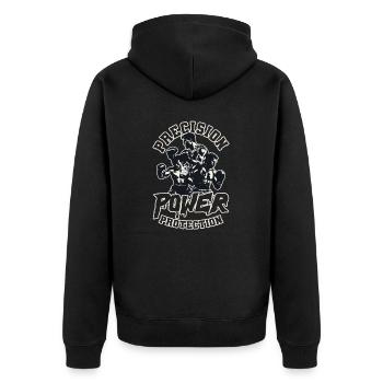 Krav Maga Precision Power Protection - Unisex Premium Organic Zip Hoodie - black - Back - Nico (187cm)