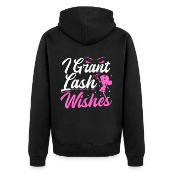 Makeup Artist Beautician & - Unisex Premium Bio Zip Hoodie - Schwarz - Hinten - Nico (187cm)