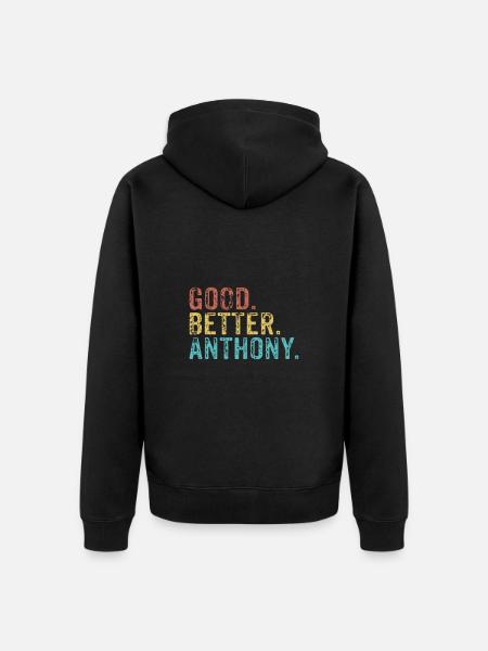 Good better Anthony - Unisex Premium Organic Zip Hoodie - black