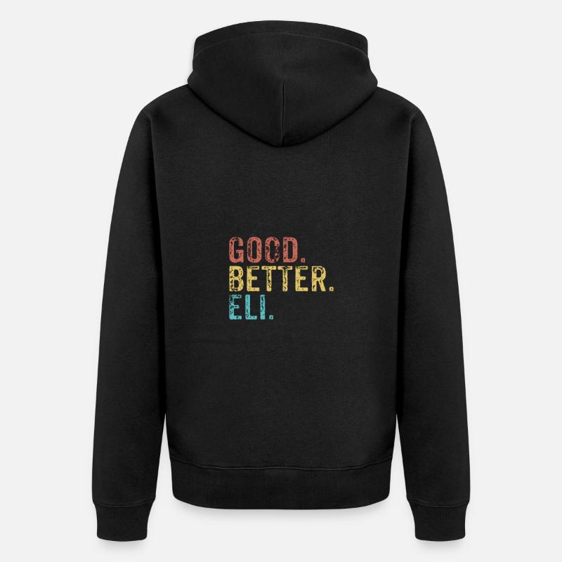 Good better Eli - Unisex Premium Bio Zip Hoodie - Schwarz