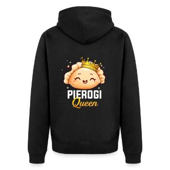 Pierogi princess Polish Pierogi - Unisex Premium Bio Zip Hoodie - Schwarz - Hinten - Nico (187cm)