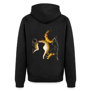 Chat tournesol - Veste à capuche bio Premium Unisexe - noir - Dos - Nico (187cm)