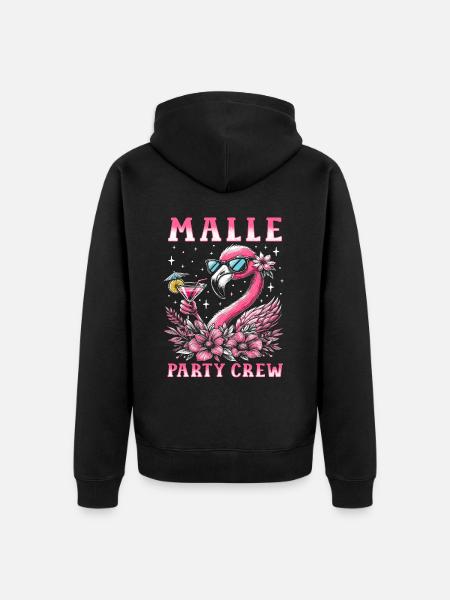 Malle Party Crew - Unisex Premium Bio Zip Hoodie - Schwarz