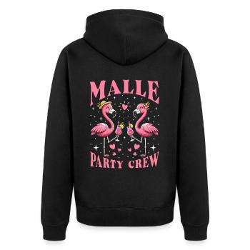 Malle Party Crew - Unisex Premium Bio Zip Hoodie - Schwarz - Hinten - Nico (187cm)