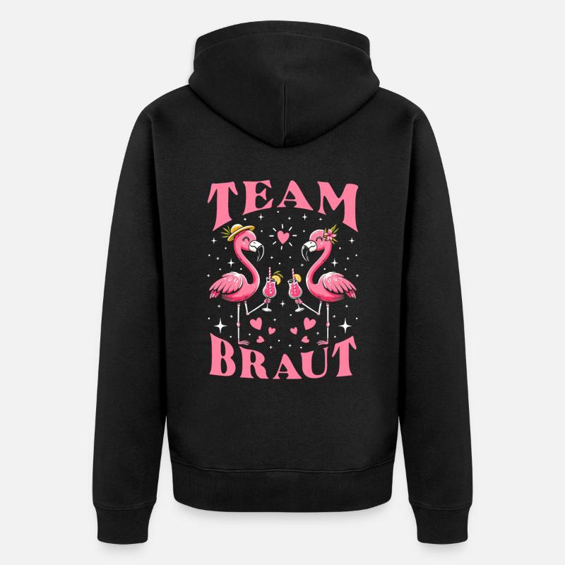 Team Braut - Unisex Premium Bio Zip Hoodie - Schwarz