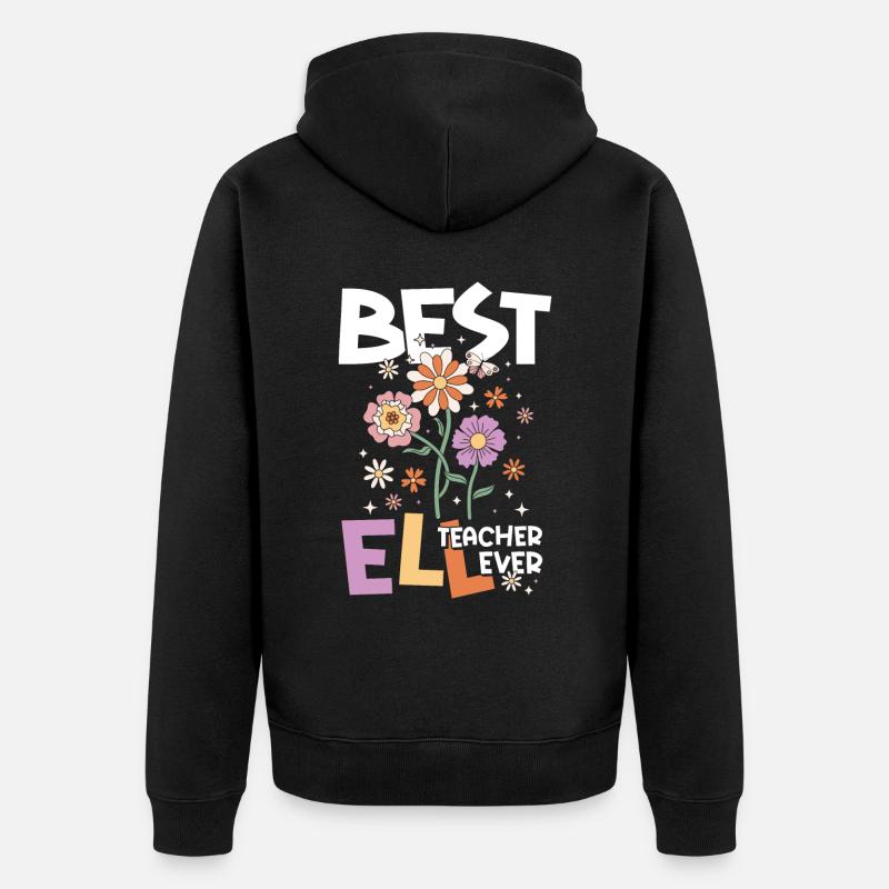 Bester Englischlehrer Englischlehrerin - Unisex Premium Bio Zip Hoodie - Schwarz