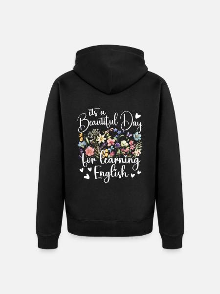 Englischlehrer Lehrer Lehrerin Englischlehrerin - Unisex Premium Bio Zip Hoodie - Schwarz