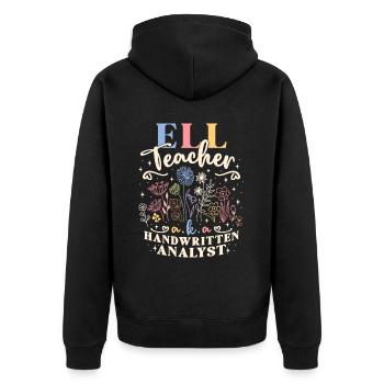 Professeur d’anglais Professeur de langue Anglais - Veste à capuche bio Premium Unisexe - noir - Dos - Nico (187cm)