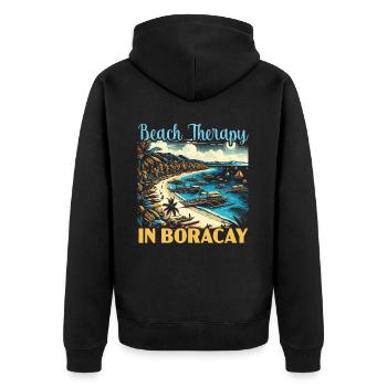 Boracay Philippinen Sommerurlaub Boaracay Beach - Unisex Premium Bio Zip Hoodie - Schwarz - Hinten - Nico (187cm)