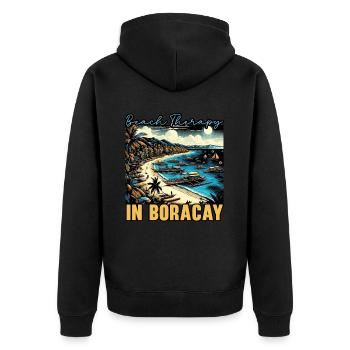 Boracay Philippinen Sommerurlaub Boaracay Beach - Unisex Premium Bio Zip Hoodie - Schwarz - Hinten - Nico (187cm)