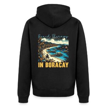 Boracay Philippinen Sommerurlaub Boaracay Beach - Unisex Premium Bio Zip Hoodie - Schwarz - Hinten - Nico (187cm)