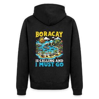 Boracay Philippinen Sommerurlaub Boaracay Beach - Unisex Premium Bio Zip Hoodie - Schwarz - Hinten - Nico (187cm)