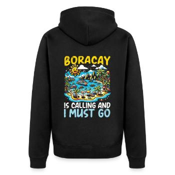 Vacances d’été à Boracay Philippines Plage de Boaracay - Veste à capuche bio Premium Unisexe - noir - Dos - Nico (187cm)