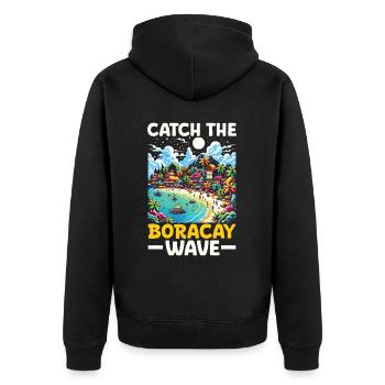 Boracay Philippinen Sommerurlaub Boaracay Beach - Unisex Premium Bio Zip Hoodie - Schwarz - Hinten - Nico (187cm)