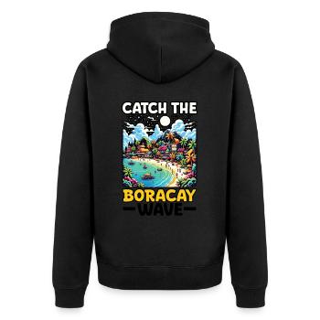 Boracay Philippinen Sommerurlaub Boaracay Beach - Unisex Premium Bio Zip Hoodie - Schwarz - Hinten - Nico (187cm)