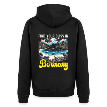 Boracay Philippinen Sommerurlaub Boaracay Beach - Unisex Premium Bio Zip Hoodie - Schwarz - Hinten - Nico (187cm)