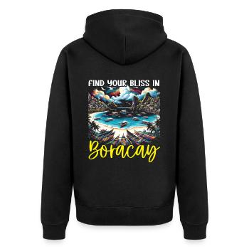 Boracay Philippinen Sommerurlaub Boaracay Beach - Unisex Premium Bio Zip Hoodie - Schwarz - Hinten - Nico (187cm)