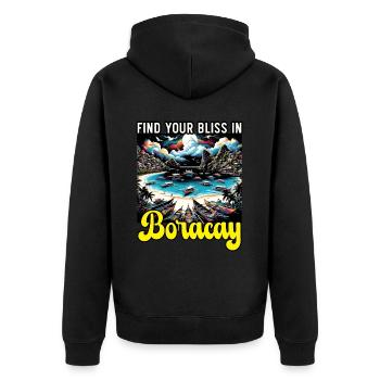 Boracay Philippinen Sommerurlaub Boaracay Beach - Unisex Premium Bio Zip Hoodie - Schwarz - Hinten - Nico (187cm)