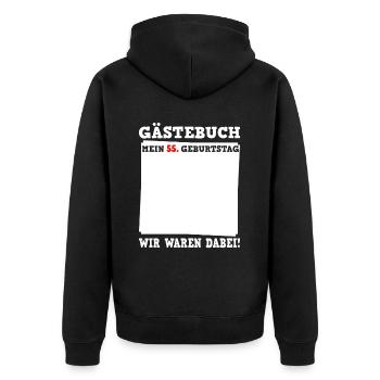55th Birthday Guestbook for Beautiful Memories - Unisex Premium Organic Zip Hoodie - black - Back - Nico (187cm)
