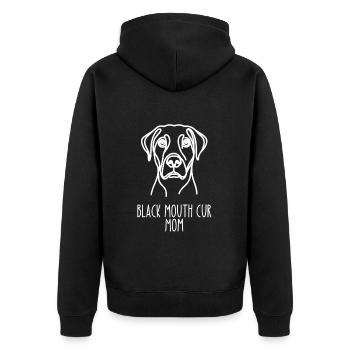 Line Art Mom - Black Mouth Cur - Unisex Premium Organic Zip Hoodie - black - Back - Nico (187cm)
