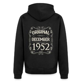 Vintage - Original since December 1952 Birthday - Unisex Premium Organic Zip Hoodie - black - Back - Nico (187cm)