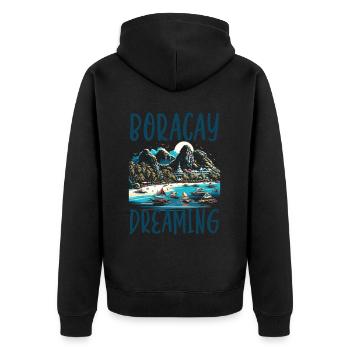 Boracay Philippinen Sommerurlaub Boaracay Beach - Unisex Premium Bio Zip Hoodie - Schwarz - Hinten - Nico (187cm)