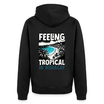 Boracay Philippinen Sommerurlaub Boaracay Beach - Unisex Premium Bio Zip Hoodie - Schwarz - Hinten - Nico (187cm)