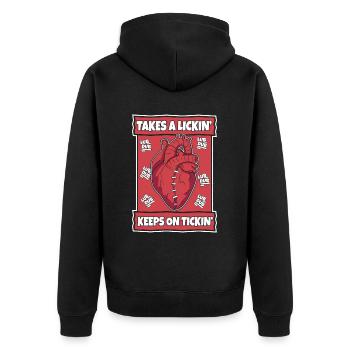 Nimmt ein Lecken und hält den Tickin-Katheter offen - Unisex Premium Bio Zip Hoodie - Schwarz - Hinten - Nico (187cm)