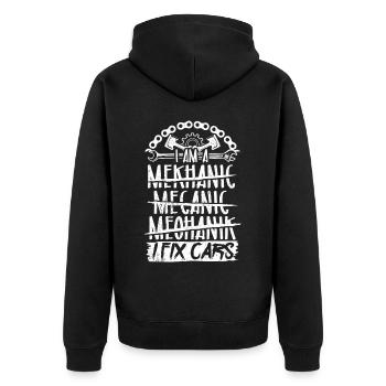 Tuning Réparations automobiles Voitures Outils de mécanicien - Veste à capuche bio Premium Unisexe - noir - Dos - Nico (187cm)