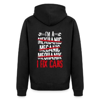Tuning Car Lovers Repair Cars Mechanic D - Unisex Premium Organic Zip Hoodie - black - Back - Nico (187cm)