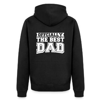 Vater Papa Best Dad - Unisex Premium Organic Zip Hoodie - black - Back - Nico (187cm)