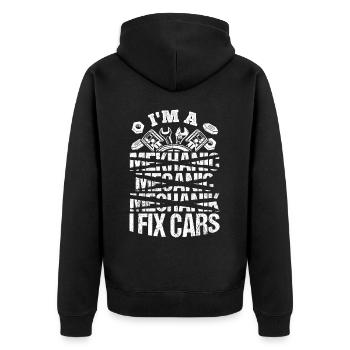 Tuning Car Lovers Repair Cars Mechanic D - Unisex Premium Organic Zip Hoodie - black - Back - Nico (187cm)