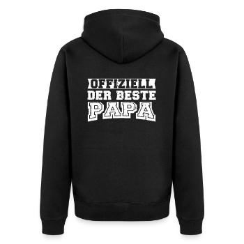 Vater Papa Best Dad - Unisex Premium Organic Zip Hoodie - black - Back - Nico (187cm)