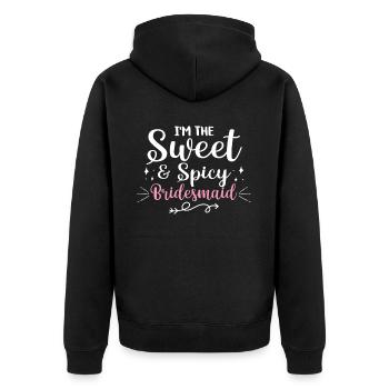 Junggesellin Jungesellinnenabschied Braut - Unisex Premium Bio Zip Hoodie - Schwarz - Hinten - Nico (187cm)