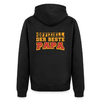 Vater Papa Best Dad - Unisex Premium Organic Zip Hoodie - black - Back - Nico (187cm)