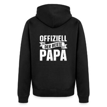 Vater Papa Best Dad - Unisex Premium Organic Zip Hoodie - black - Back - Nico (187cm)