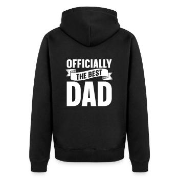 Vater Papa Best Dad - Unisex Premium Organic Zip Hoodie - black - Back - Nico (187cm)