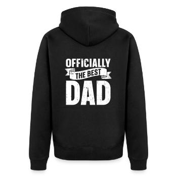 Vater Papa Best Dad - Unisex Premium Organic Zip Hoodie - black - Back - Nico (187cm)