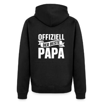 Vater Papa Best Dad - Unisex Premium Organic Zip Hoodie - black - Back - Nico (187cm)