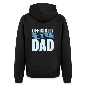 Vater Papa Best Dad - Unisex Premium Organic Zip Hoodie - black - Back - Nico (187cm)