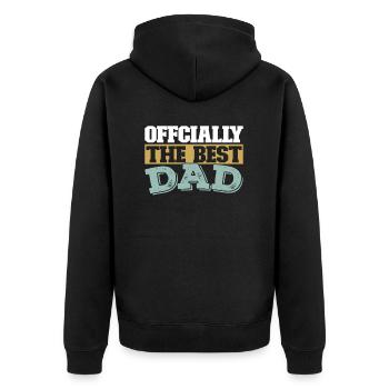 Vater Papa Best Dad - Unisex Premium Organic Zip Hoodie - black - Back - Nico (187cm)