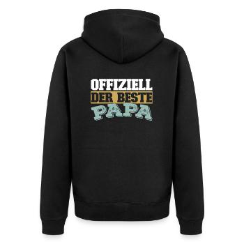 Vater Papa Best Dad - Unisex Premium Organic Zip Hoodie - black - Back - Nico (187cm)