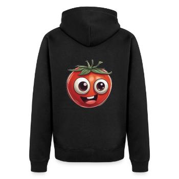 Mignon Tomate Souriant Design - Veste à capuche bio Premium Unisexe - noir - Dos - Nico (187cm)