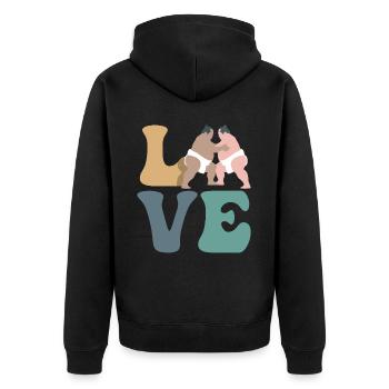 LOVE Sumo Wrestling Japanese Sumo Wrestler - Unisex Premium Organic Zip Hoodie - black - Back - Nico (187cm)