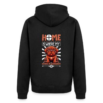 Accueil - Dogue de Bordeaux - Veste à capuche bio Premium Unisexe - noir - Dos - Nico (187cm)