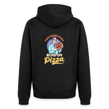 Radiologe Das läuft auf Pizza - Unisex Premium Bio Zip Hoodie - Schwarz - Hinten - Nico (187cm)