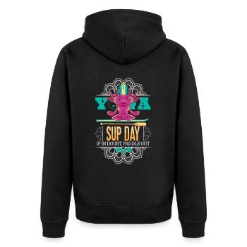 SUP paddleboarding Stand Up Paddle Axolots Yoga - Unisex Premium Organic Zip Hoodie - black - Back - Nico (187cm)