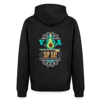 SUP paddleboarding Stand Up Paddle Avocado Yoga - Unisex Premium Organic Zip Hoodie - black - Back - Nico (187cm)